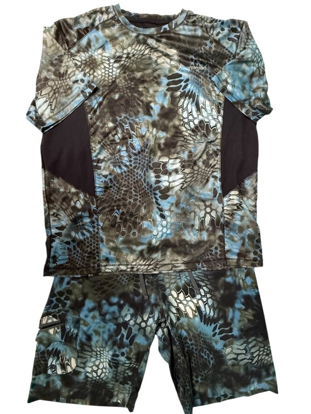XXL Shirt 38 Cargo Shorts Kryptek  Blue Neptune Camo Print Set